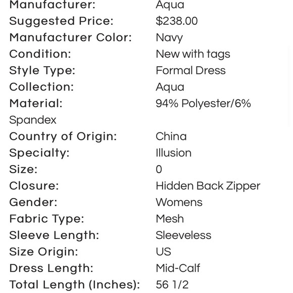 NWT (XS) Aqua popover lace inset halter long midi maxi navy black open shoulder - Picture 11 of 11